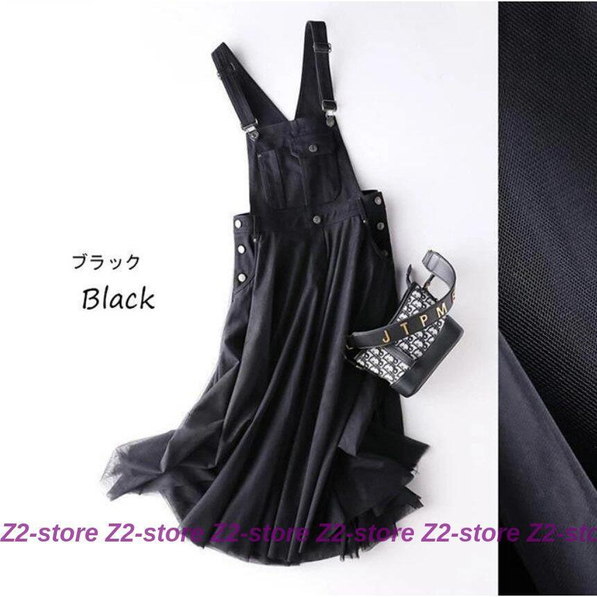 ワンピースドレスその他 ワンピースドレスワンピース デニム スカート ロング スプライス 肩紐 サロペット ジャンスカ ジャンパースカート マキシ マキシ ハイウエスト オーバーオール レディ