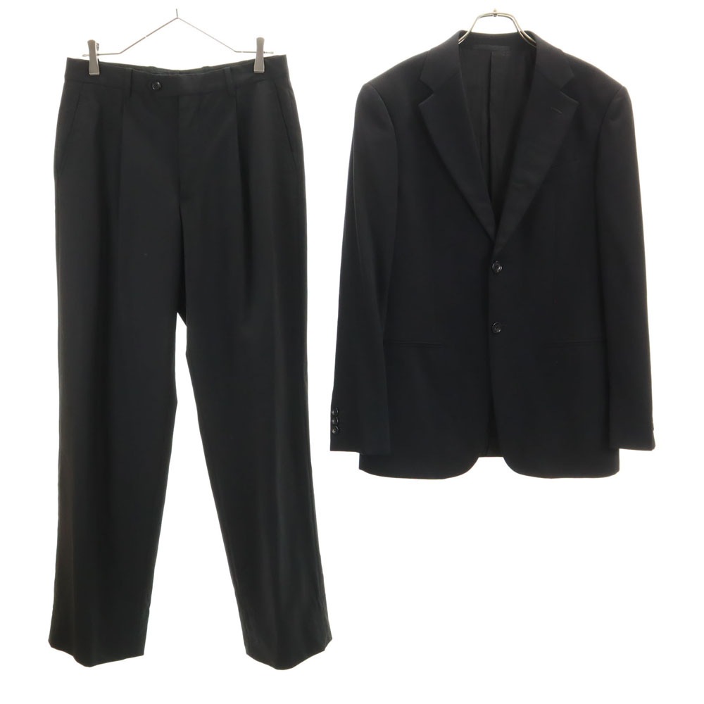 イタリア製 ウール スーツ 上下セットアップ 46 ブラック COLLEZIONI メンズ