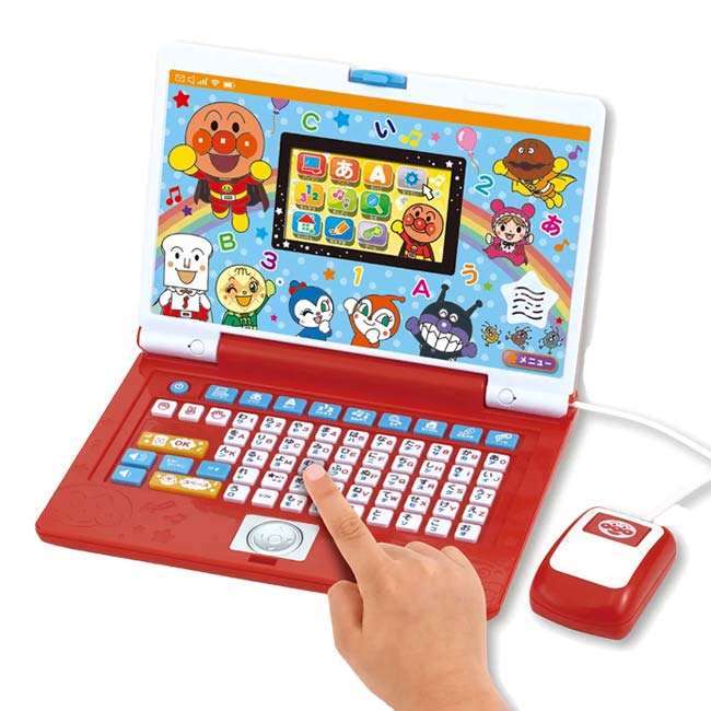 バンダイナムコ(BANDAI NAMCO) キーをカタカタあそんでまなべる！ はじめてのアンパンマンパソコン 本格マウス付き 438242-2756923レッド