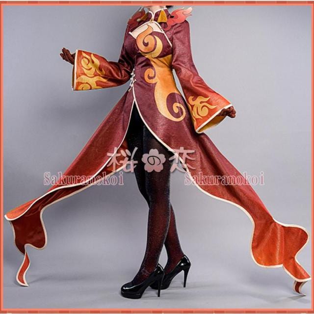 原神 げんしん genshin 応達 火鼠大将 火夜叉 ドレス コスプレ 衣装 cosplay イベント パーティー コスチューム 変装 仮装 uw1669