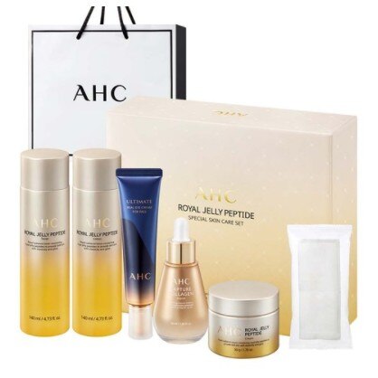 AHCロイヤルゼリーペプチドスペシャルスキンケア5種セット+ショッピングバッグ
