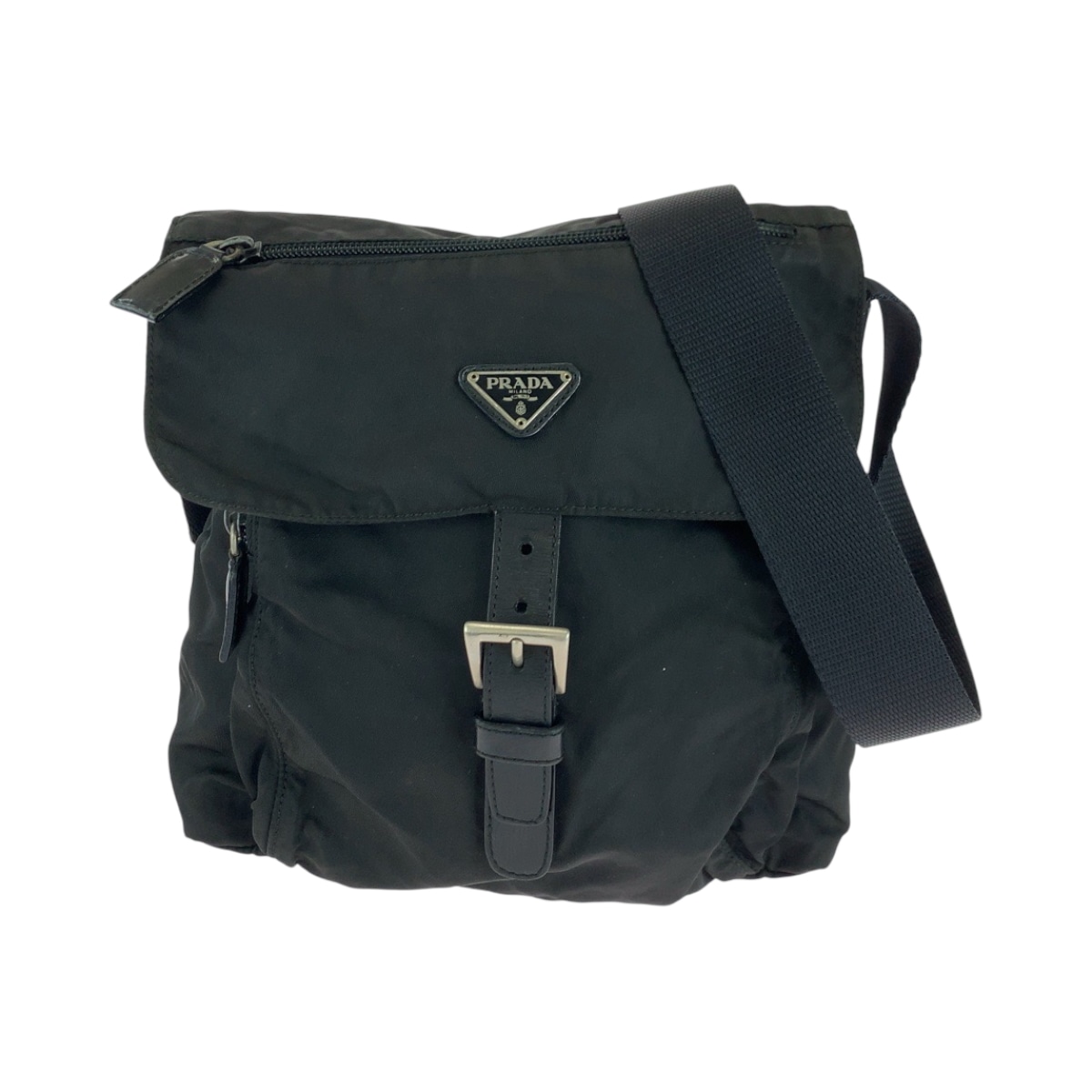 テスート 三角ロゴプレート ブラック 黒 シルバー金具 ナイロン ショルダーバッグ サコッシュ レディース 502222