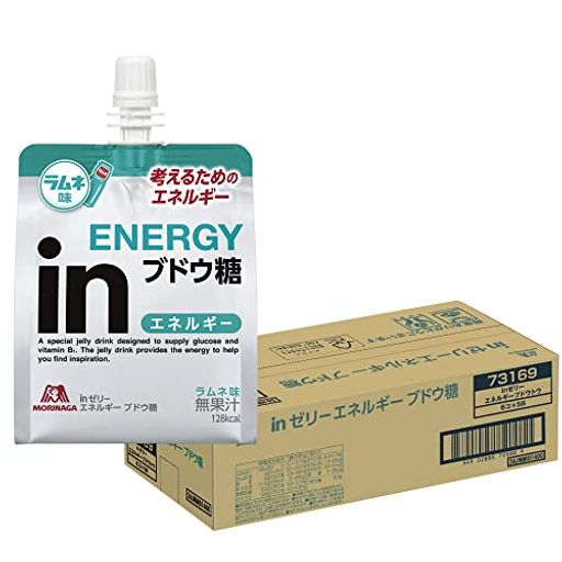 INゼリー エネルギー ブドウ糖 ラムネ味 (180G30個) 考えるためのエネルギー 10秒チャージ ぶどう糖30G配合 1食分のビタミンB1配合 森永製菓