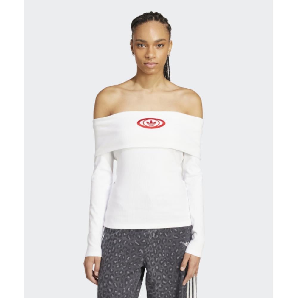 adidas Off-shoulder top in white KA2691