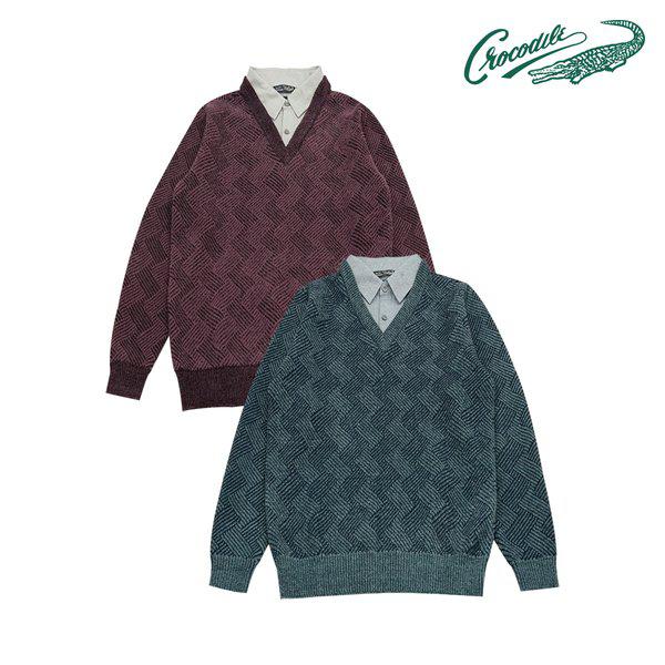 リファインシェニールジャカードVネックニットCDAAAAKT4351