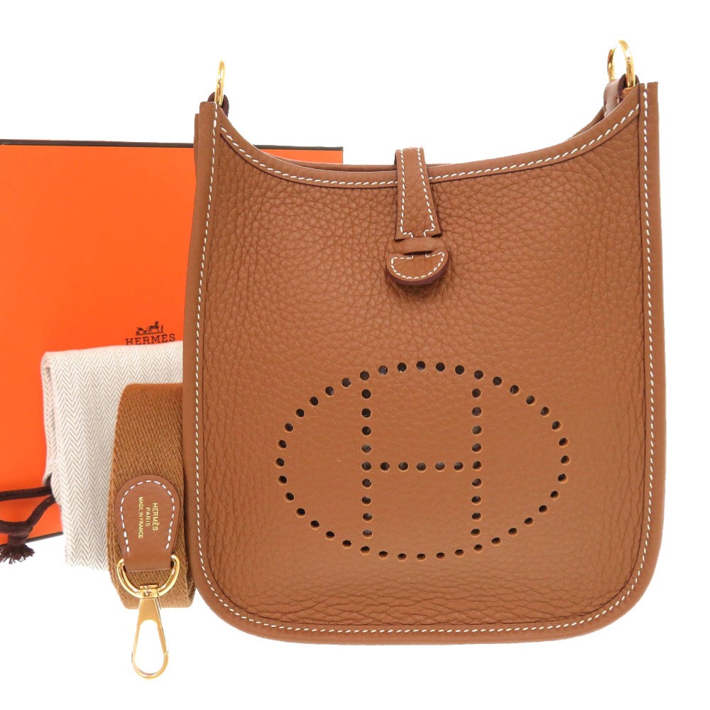 未使用品 エブリンTPM アマゾン ショルダーバッグ トリヨンクレマンス ゴールド K刻印 0801【中古】 レディース