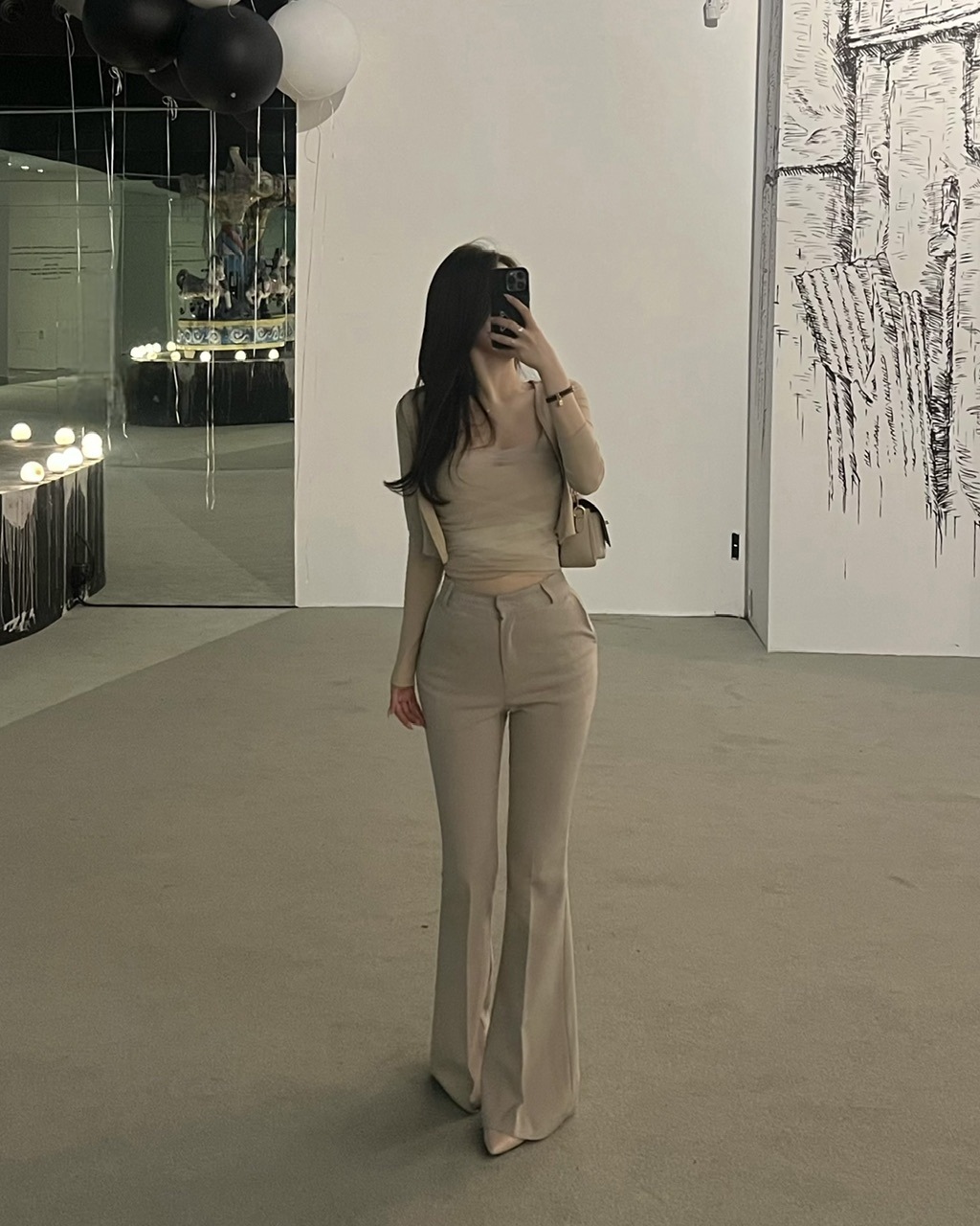 [*骨盤パッド/比率詐欺*/社長おすすめ!] スリムラインロングフィットブーツカット-2color(ブラックベージュ)