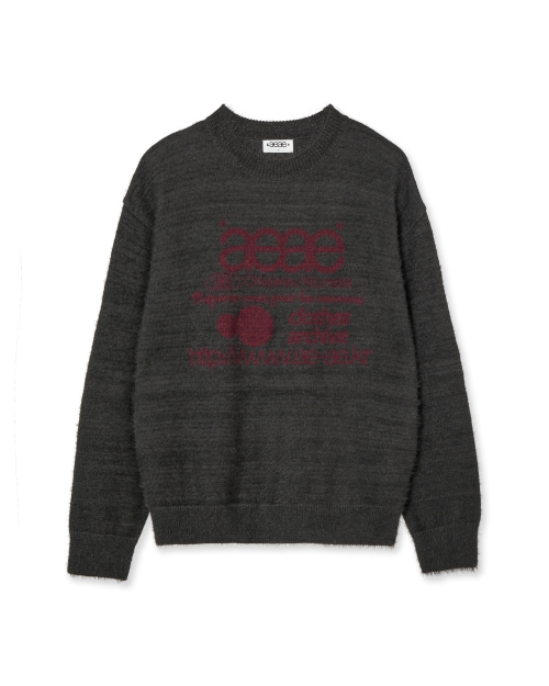 【AEAE】 WEB LOGO HAIRY KNIT [CHARCOAL] 正規品