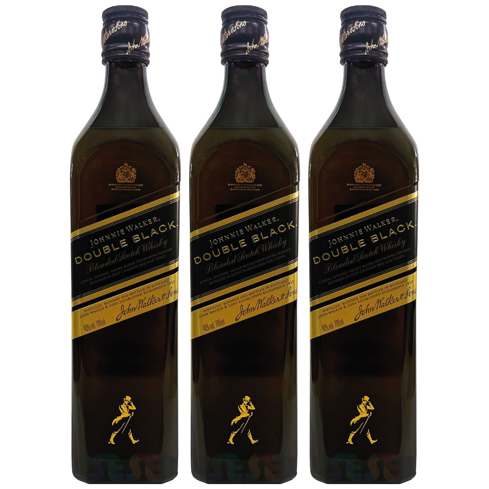 [正規品] ジョニーウォーカー ダブルブラック 3本セット 700ml / スコットランド ブレンデッドスコッチウイスキー Johnnie Walker Double Black