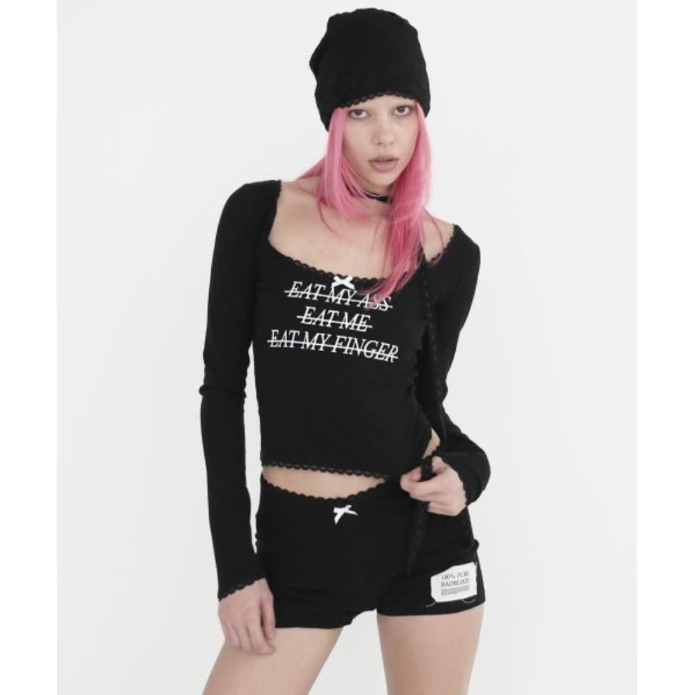 BADBLOOD Eat Me Long Sleeve Black w-tee23-090