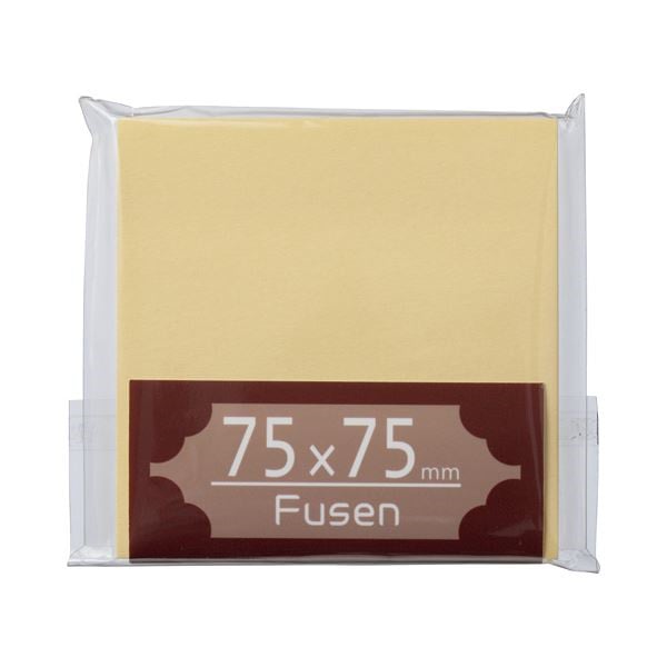 （まとめ） TANOSEE ふせん 75x75mm クリーム 1冊 [x50セット]