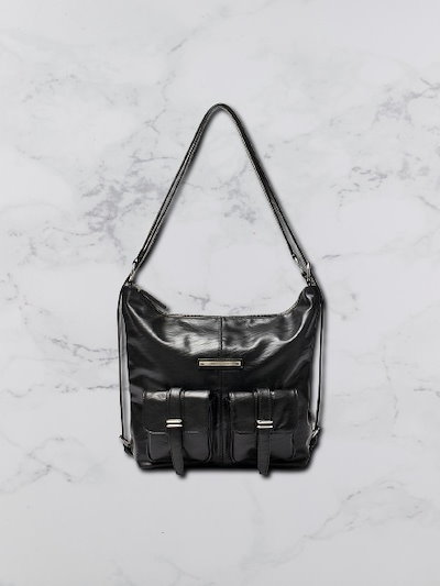 MATIN KIM ダブルポケット 2way bag BLACK レザーバッグ DOUBLE POCKET TWO WAY BAG IN BLACK – Matin Kim