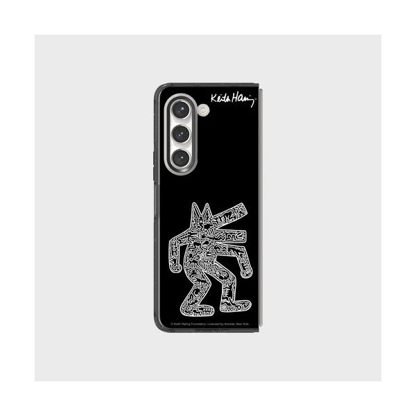 SLBSキスハリングブラックポップティクルケースGalaxy Z Fold5