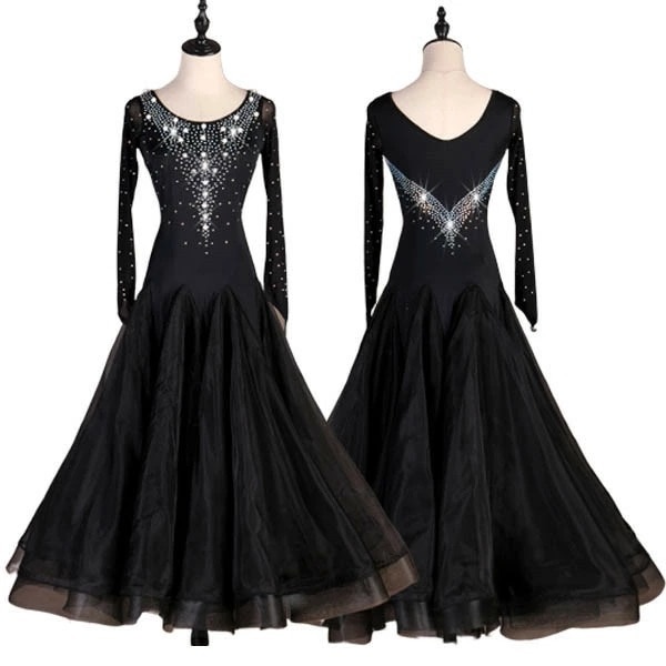 【サイズ有S/M/L/XL/2XL】サイズ指定可 社交ダンス モダンドレス 社交ダンス衣装 ダンス発表会 大きい裾 豪華な社交ダンスドレス 競技着 練習着 演出用 社交ダンス ドレス スタンダードドレ