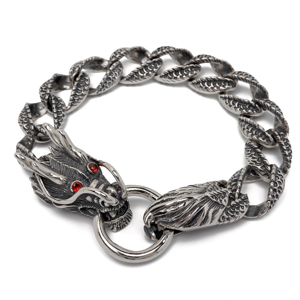 シルバー925 ドラゴンブレスレット 龍 [bs266]