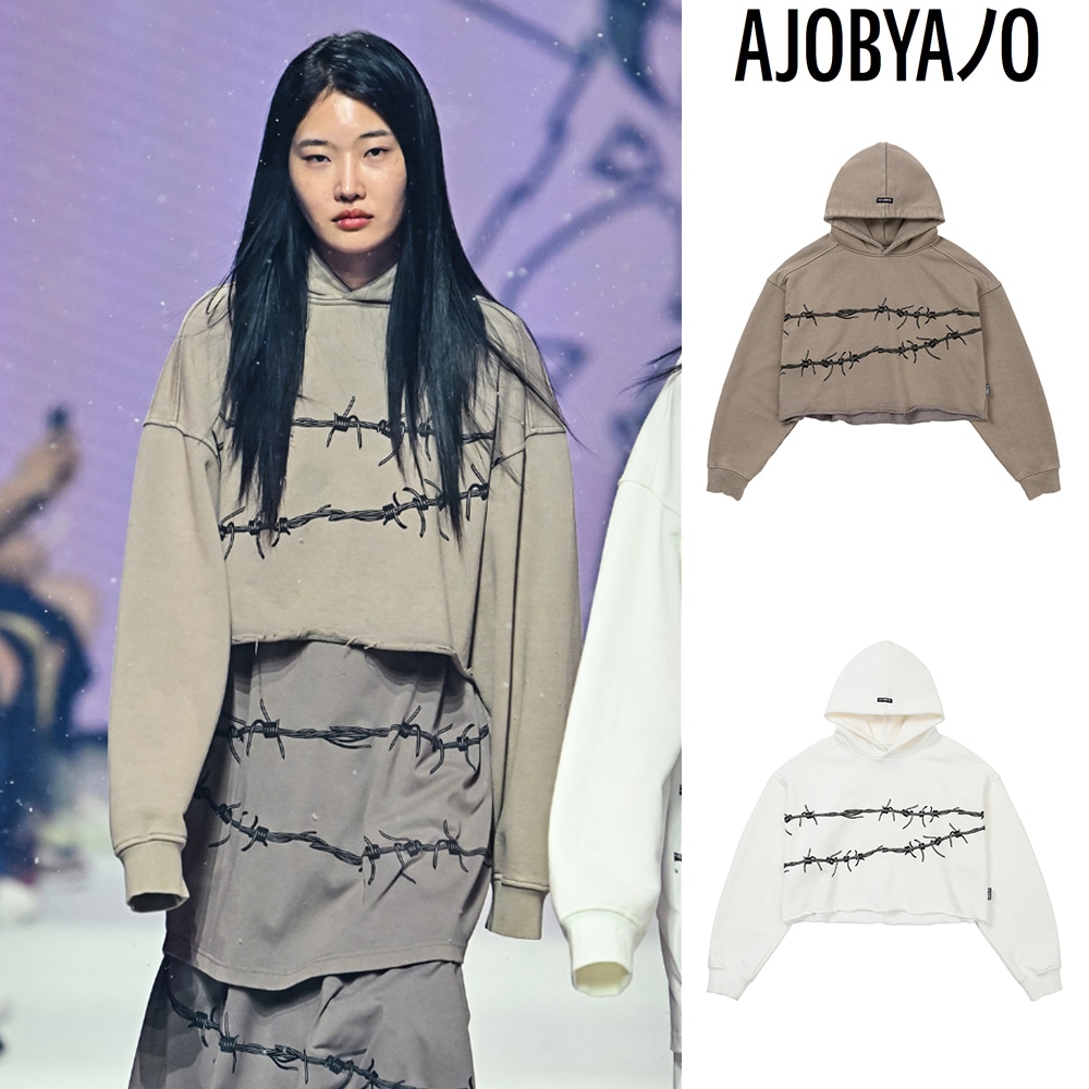 【AJO AJOBYAJO】 Barbed Wire Cropped Hoodie