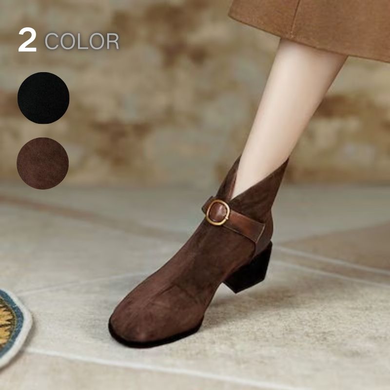 シューズ レディース 婦人靴 ファッション フレンチレトロファスナー マーチンブーツ ブーツ モカシン