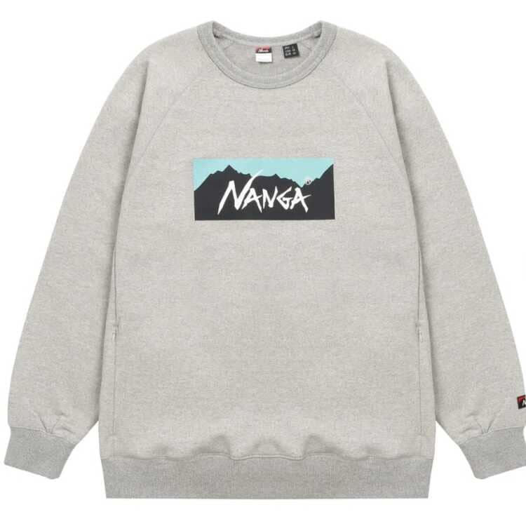 エコハイブリッドボックスロゴスウェットシャツ（メンズ） M ライトグレー×ターコイズ #N0000111-L.GRYTRQ