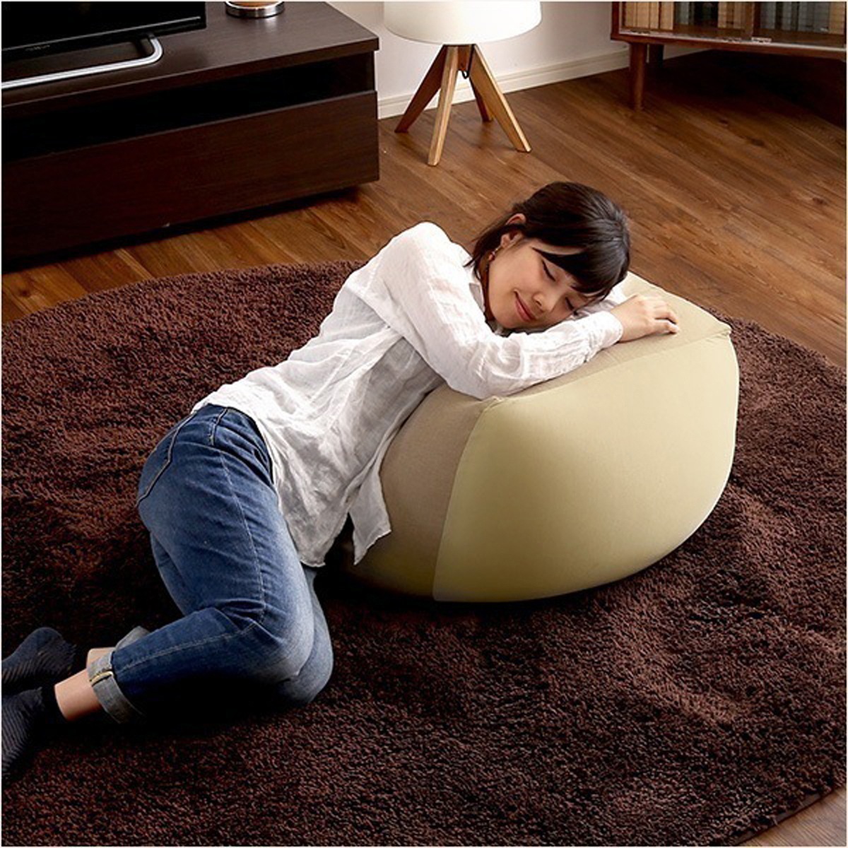 おしゃれなキューブ型ビーズクッション日本製 Mサイズ カバーがお家で洗えます