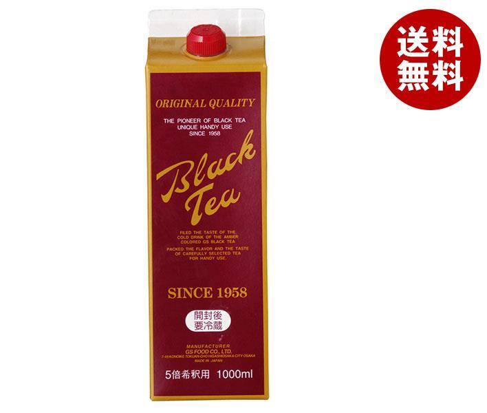 ジーエスフード GS ブラックティーL 加糖 1000ml紙パック×12本入