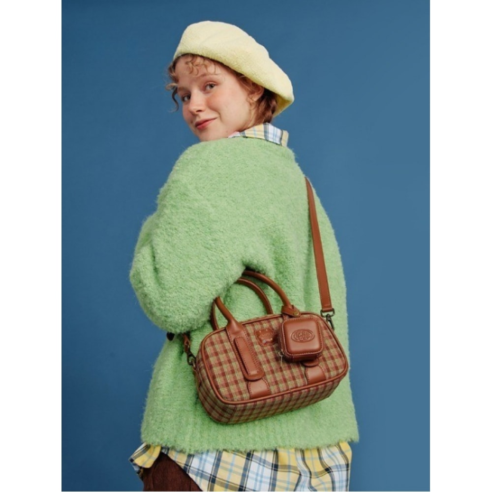 VANWALK シークレットブリリングトートバッグ [チェックブラウン]