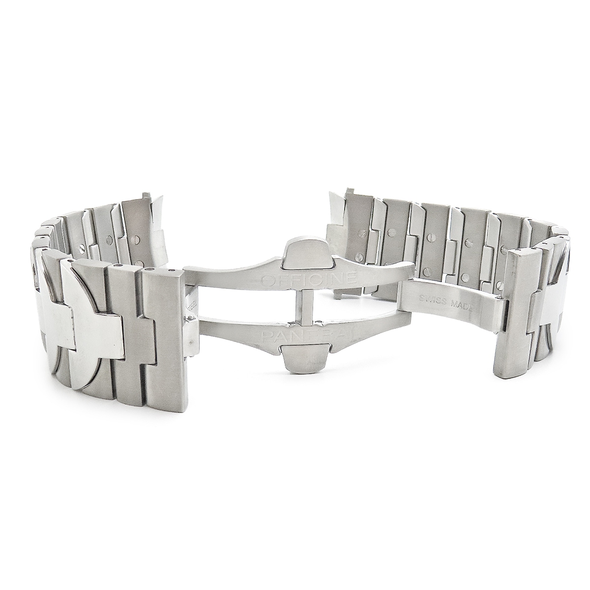 パネライ PANERAI 腕時計パーツ 純正 ルミノール サブマリーナ ステンレススチール チタン シルバー 替え ベルト バンド ブレス SS×Ti バネ棒 純正SS製バックル付き 24mm シルバ