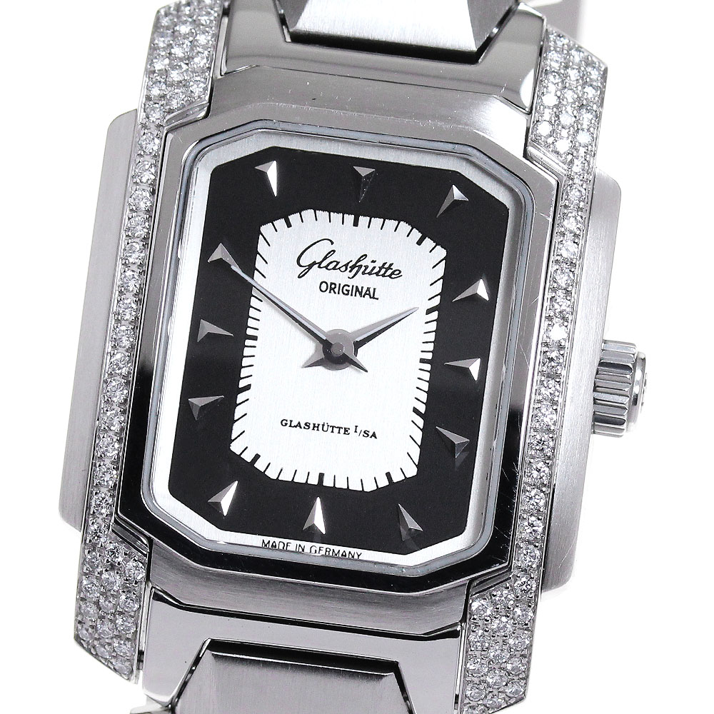 グラスヒュッテ・オリジナル GLASHUTTE ORIGINAL セネタ カレ ダイヤベゼル 手巻き レディース 良品 _834466【中古】