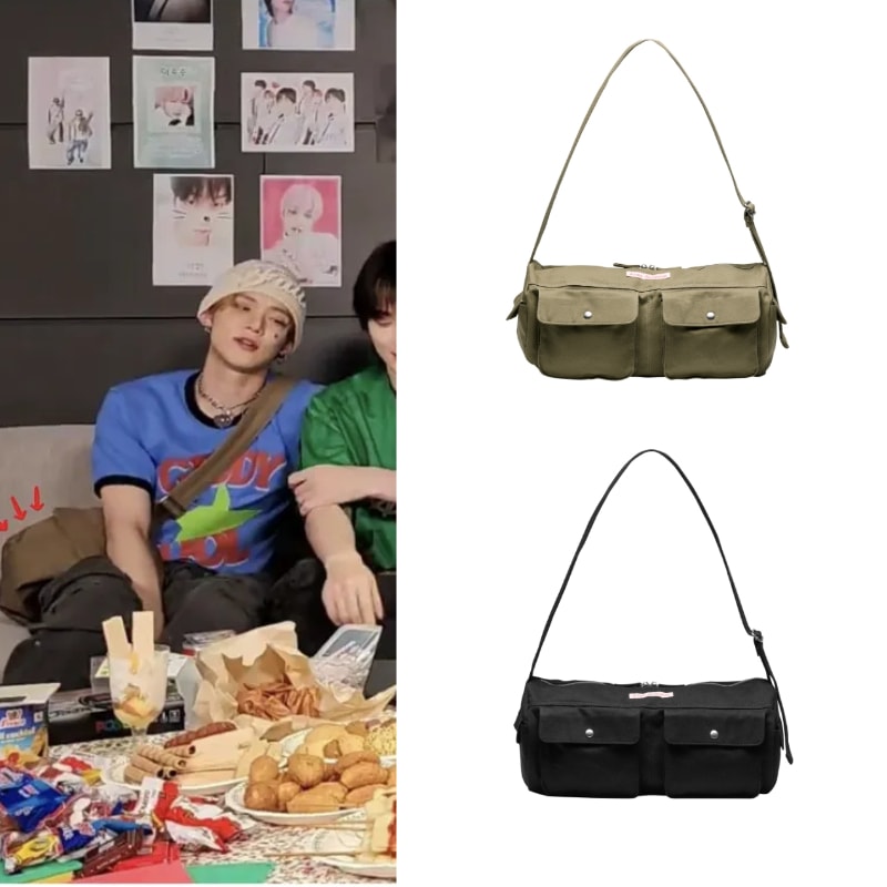 【TXTヨンジュン着用】TWO POCKET COTTON DUFFLE BAG