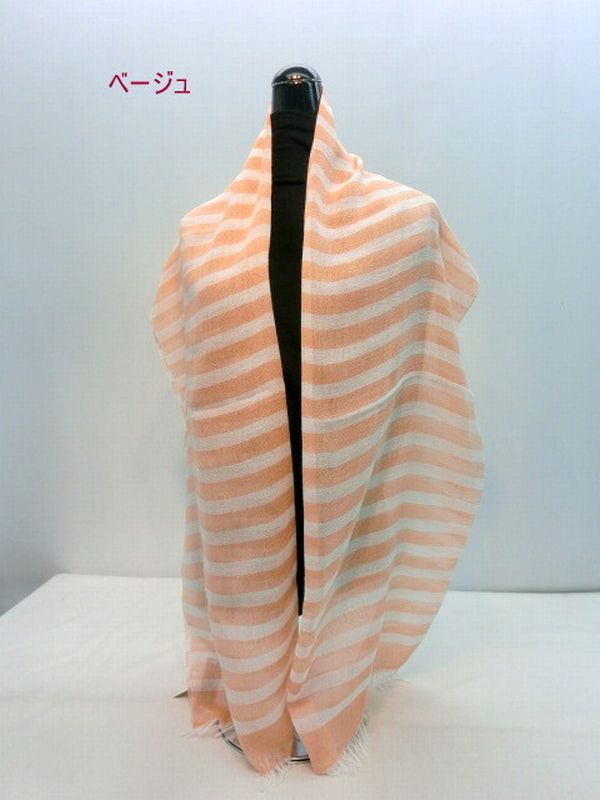 ストール ファッション小物 レディースファッション クールマックス加工 ボーダーストール 体から汗を