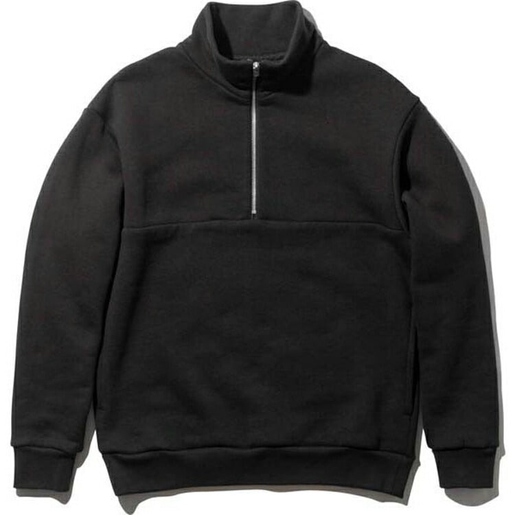 ヘビーウォームスウェット ハーフジップ（メンズ） S ブラック #MX39332-K