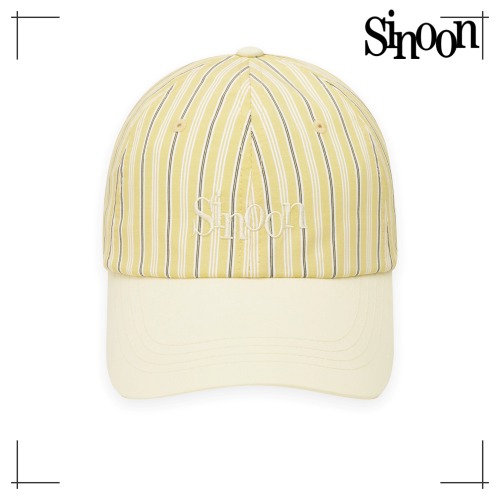 SINOON キャップ Stripe Cap (Yellow) シヌーン 韓国ファッション