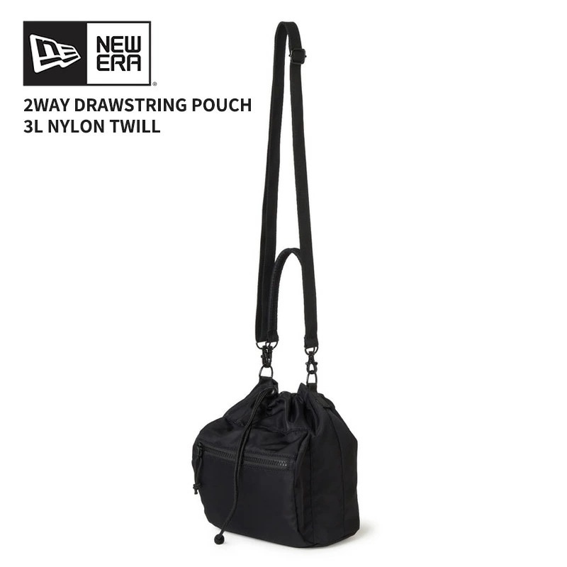 ニューエラ 巾着バッグ トートバッグ NEW ERA 2WAY ドローストリング ポーチ 3L ナイロンツイル ブラック 14392362