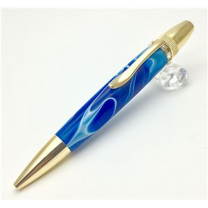 日本製 スワロフスキー ボールペン/文房具 (ブルー) パーカータイプ 芯：0.7mm 文具 オフィス用品 『Acrylic』