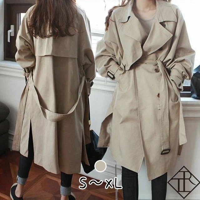 ２点で13o円OFF！【即納】トレンチコート レディース アウター ロング丈 上着 コート トレンチ スプリングコート 大きいサイズ 体型カバー 春 秋冬 ロング丈 長袖 ベルト付き オータムコート