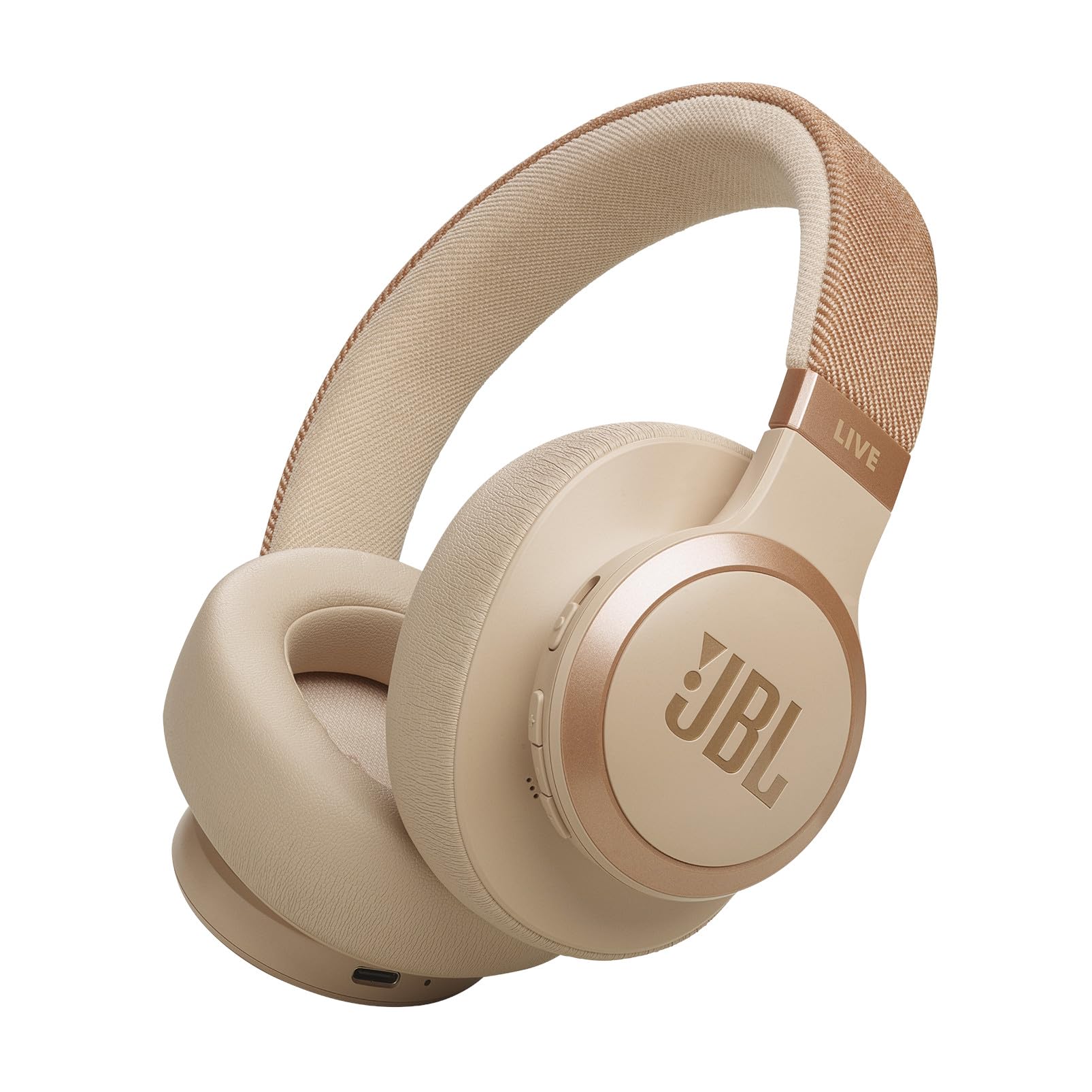 JBL LIVE 770 NC スタイル/デザイン/ハイブリッドノイズキャンセリング/Bluetooth対応/マルチポイント/オーバーイヤーヘッドホン/サンドストーン/JBLLIVE770NCSAT