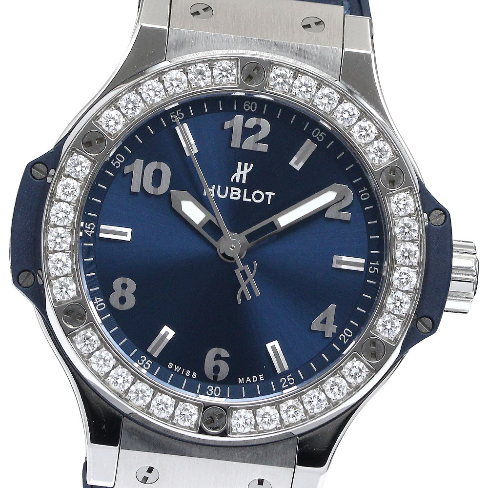 ウブロ HUBLOT 361.SX.7170.LR.1204 ビッグバン スチールブルー ダイヤベゼル クォーツ ボーイズ _878182【中古】