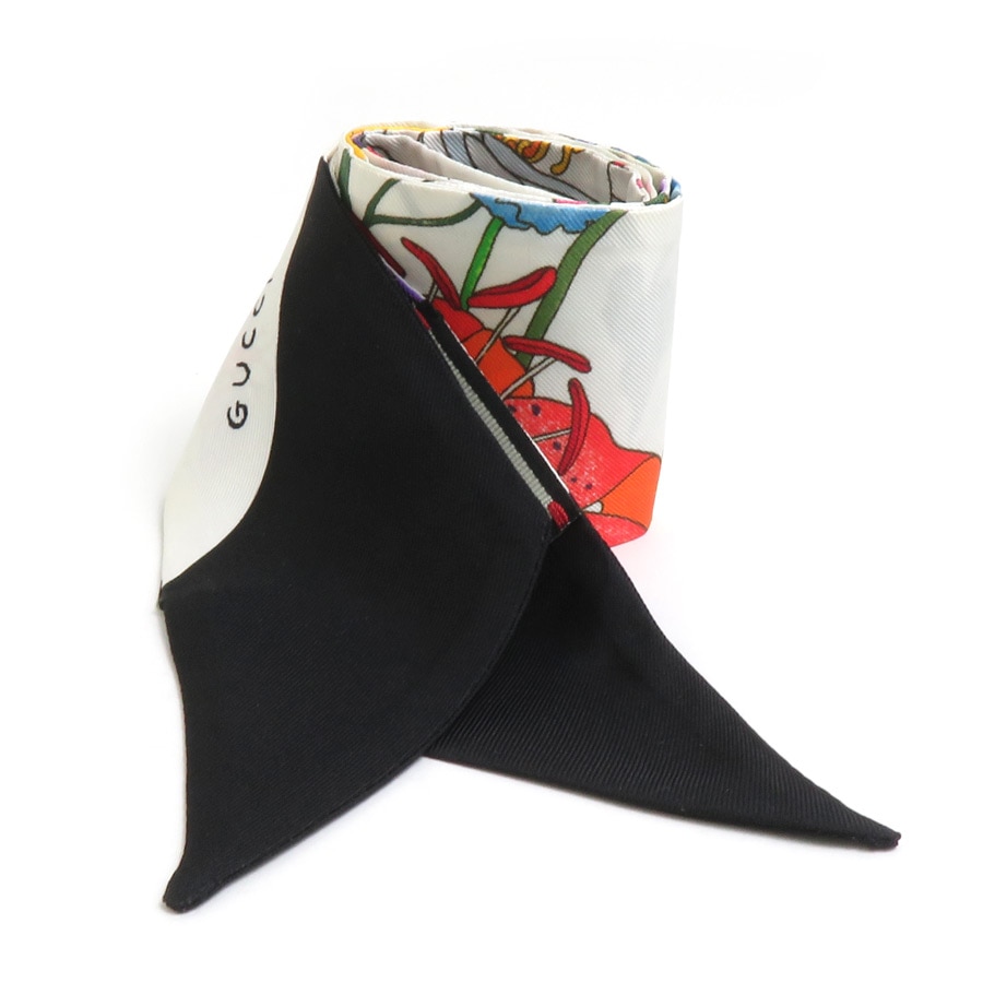 グッチ GUCCI スカーフ リボンスカーフ シルク マルチカラー レディース h30696a