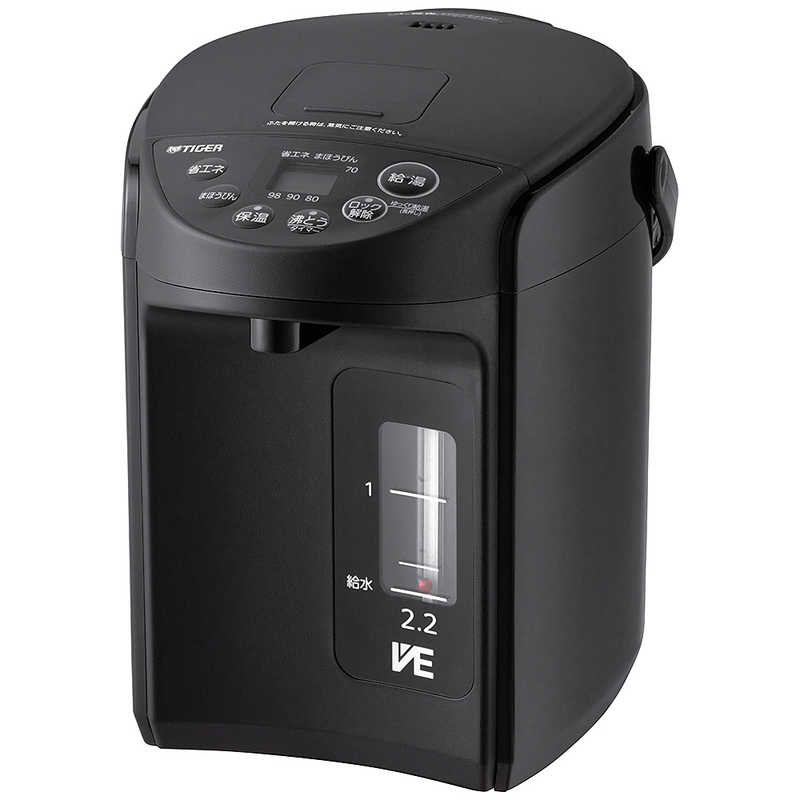 タイガー　TIGER　電気ポット ［2.2L /蒸気セーブ機能つき］ クールブラック　PIQ-G220KC