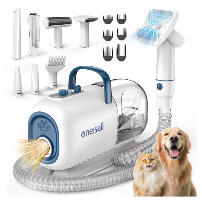 ペット用バリカン ブラシ 掃除機 oneisall ペットドライヤー 3役 多機能 ペット用品 犬用 猫用 トリミング グルーミングセット クリーナー ペット掃除機 8in1 ブロー アタッチメント