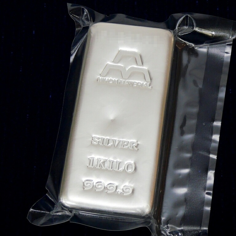 日本マテリアル 純銀 インゴット 1000g(1kg) シルバー/SV999.9 ingot(65384)
