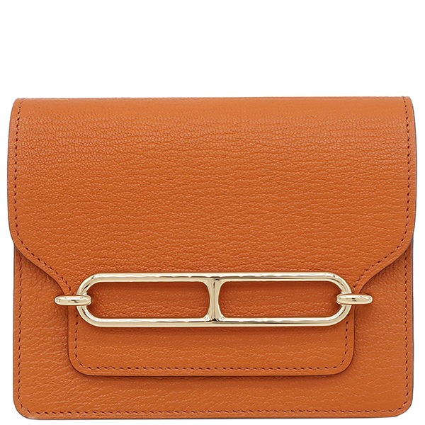 エルメス HERMES 二つ折り財布 ロウリス ルリ スリム シェーブル ポティロン ゴールド金具 新品 未使用 コンパクトウォレット ベルトバッグ B刻印（2023年製） 【箱】【中古】