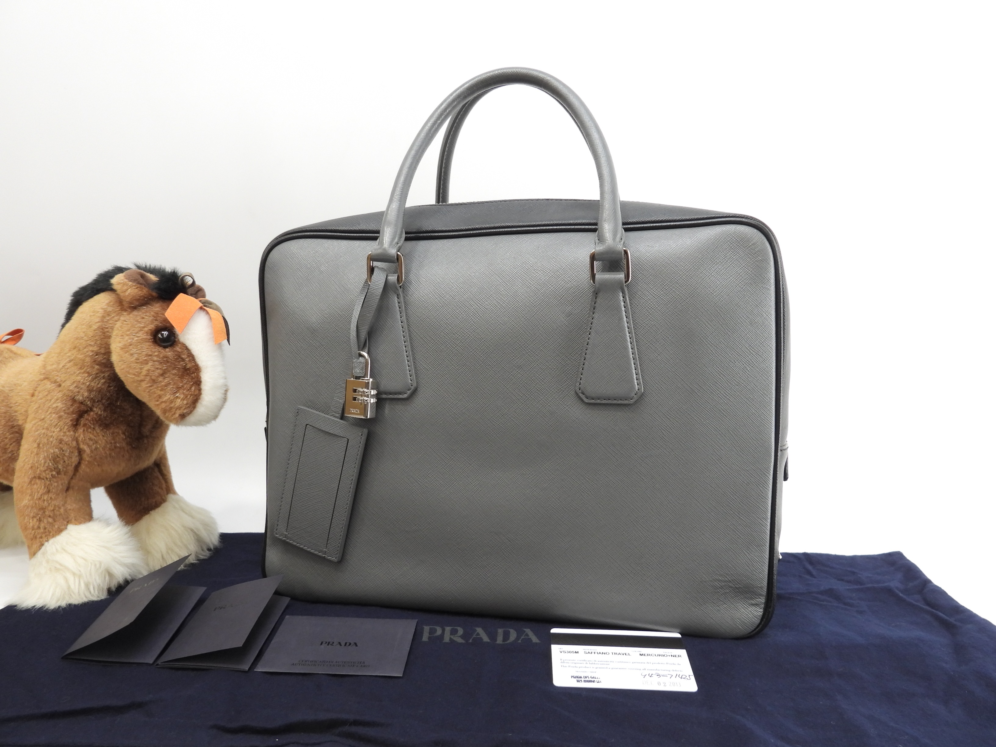 ブリーフケース サフィアーノ 灰黒 書類カバン ドキュメントケース@58