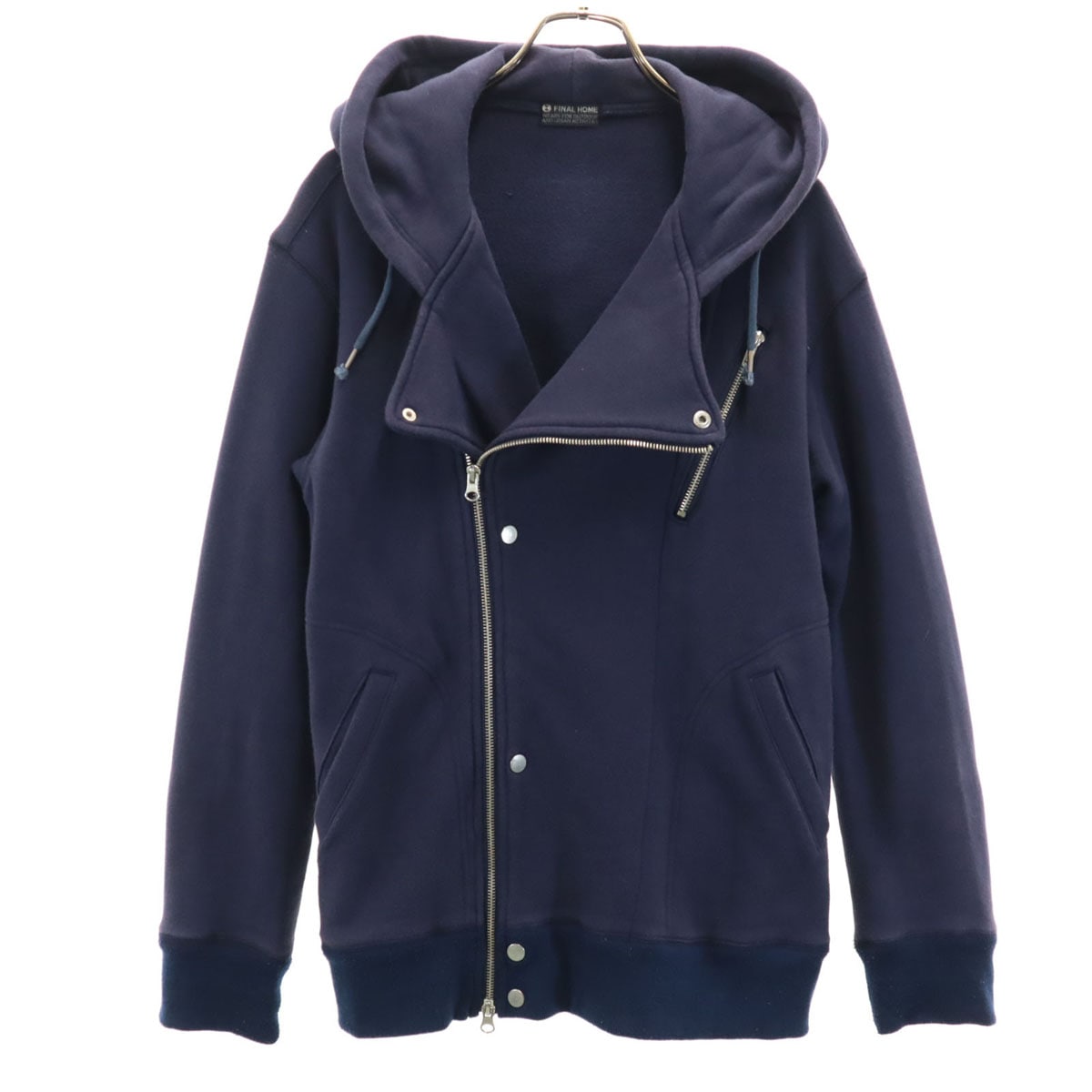 FINAL HOME ファイナルホーム 長袖 スウェット ダブルライダース ジップパーカー M ネイビー メンズ 古着