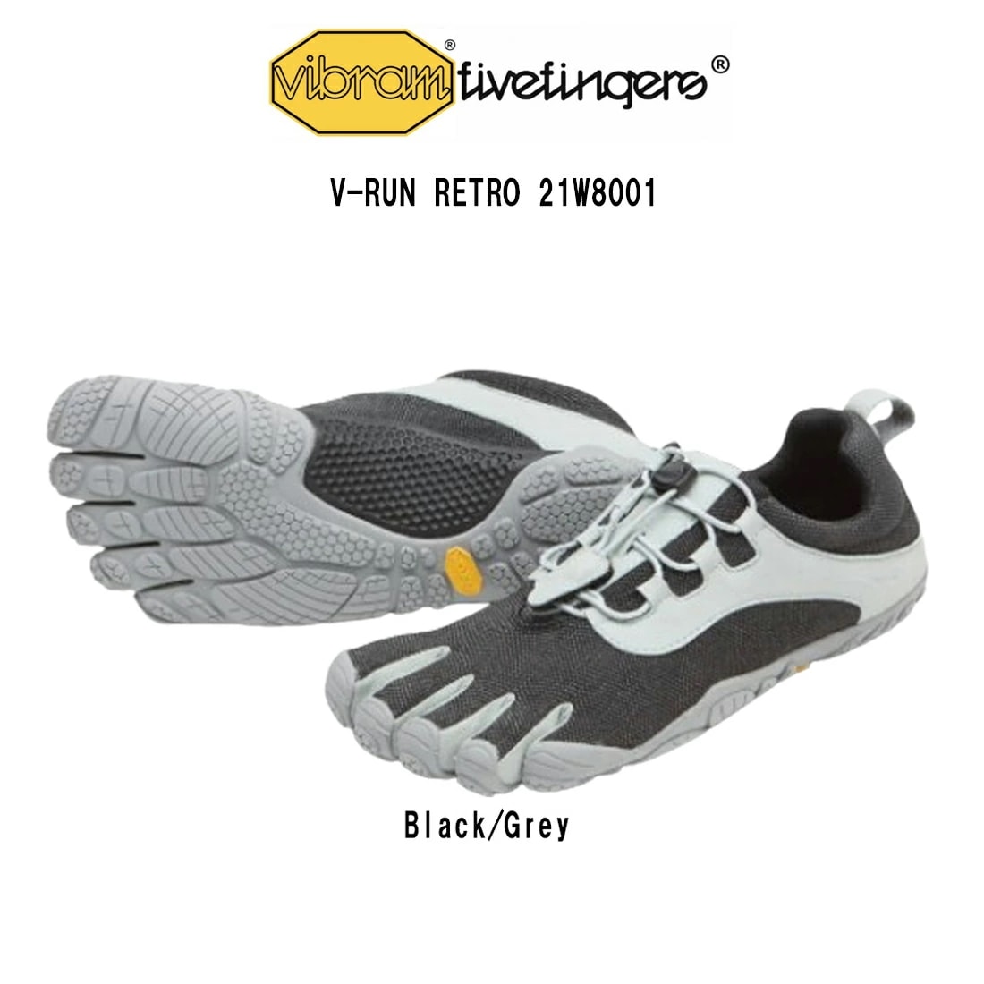 Vibram FiveFingers レディース 五本指 レトロ シューズ ランニングジム トレーニング グレー V-Run RETRO 21W8001