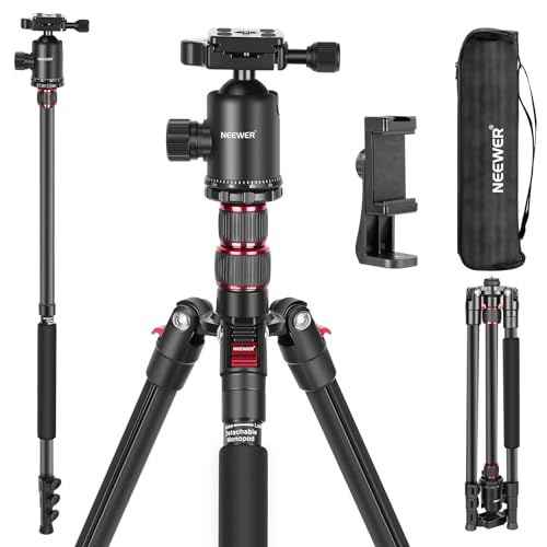 NEEWER 197cm カメラ三脚一脚 折りたたみ式 アルミ製 DSLR/スマホ用 360*パノラ