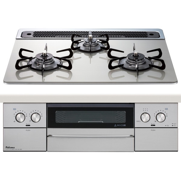 PD-829WS-60GH-13A シャインシルバー WITHNA (ウィズナ) ビルトインガスコンロ (都市ガス用3口左右強火タイプ幅60cm)