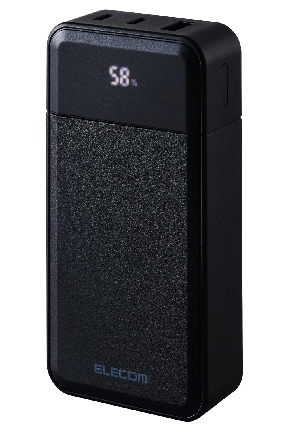 エレコム モバイルバッテリー 30W 10000mAh 残量表示 USB PD対応 3ポート Type-C×2 USB-A×1 ケーブル別売り ブラック EC-C23LBK 5,392円