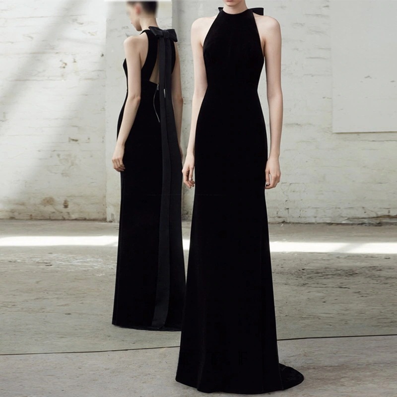 送料無料2025フレンチドレスパーティーワンピースおしゃれウエディングドレス宴会イブニングドレスパーティードレスベルベットの花嫁