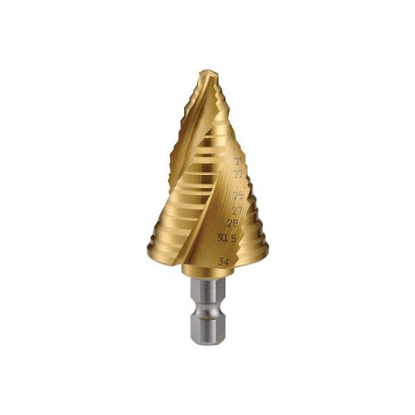 3SNMS34G ステップドリル 3枚刃チタンコーティング 6～34mm 段数11 メーカー直送