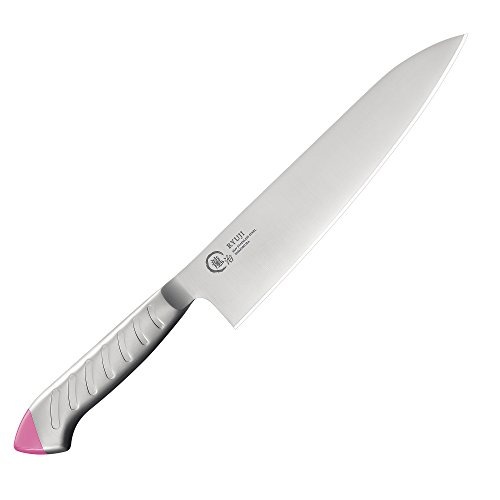 龍治 ステンカラー 牛刀包丁 210mm 桃 RYS-14P